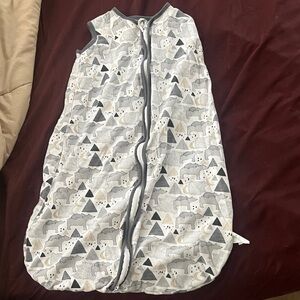 Gray Baby Sleep Sack with Animal Print